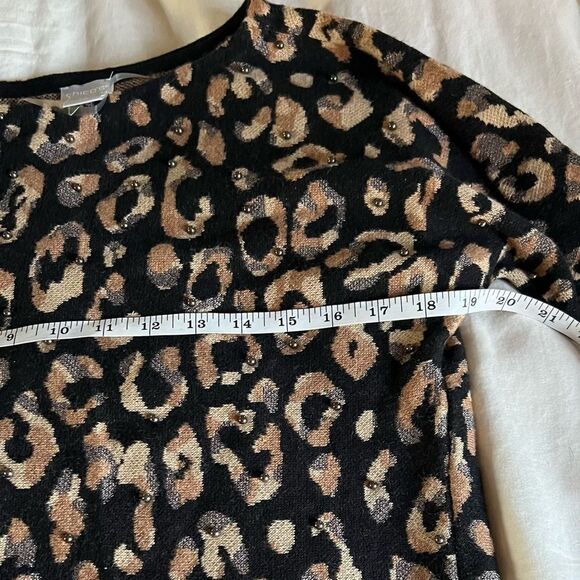 Chicos Leopard Print Sweater with bead embellishment - Picture 5 of 7